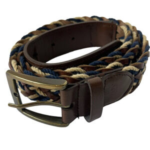 Chaps Vintage Braided Leather & Cord Belt